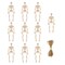 10 Pcs Mini Skeleton Figurine Decoration 6" Posable Human Bone Statue Plastic Skull Prop For Halloween Home Haunted